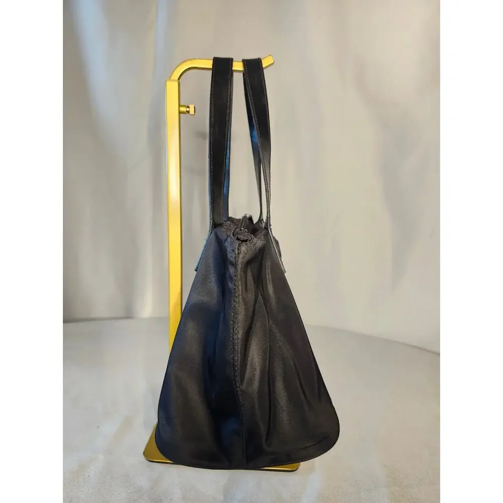 Prada Black Nylon Tote Bag Leather Handles Made in Italy Authenticity Card - Picture 4 of 15